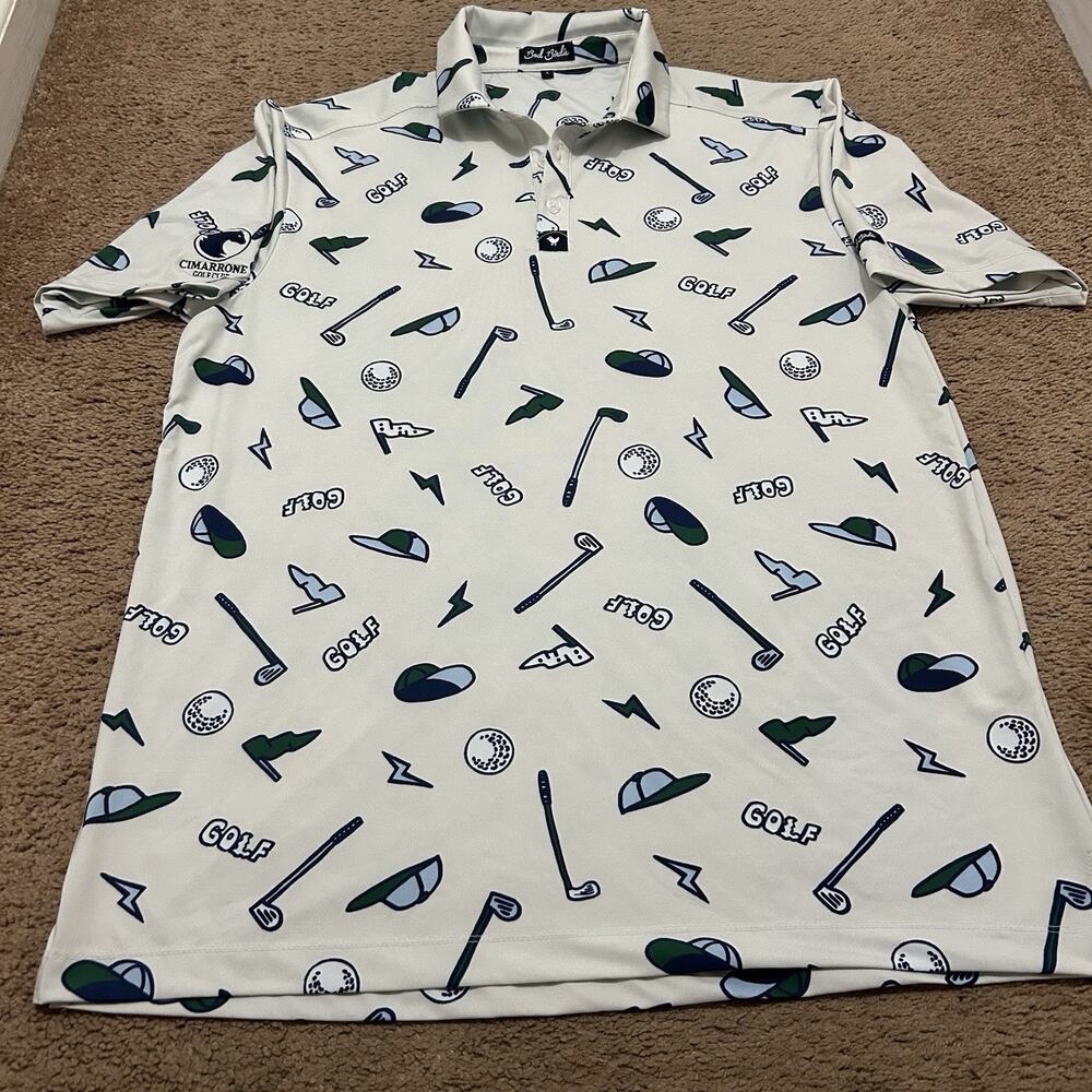 Bad Birdie Golf Polo Cimarrone Golf Club Jacksonville Size Large Cartoon Design
